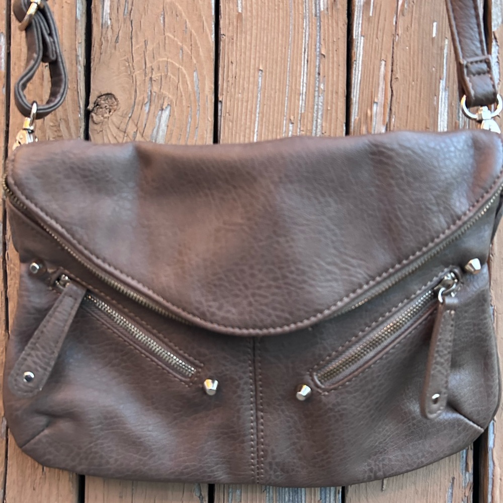 Gray/brown Crossbody Purse